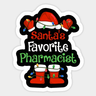 Santa's Favorite Pharmacist Funny Christmas Pajamas Sticker